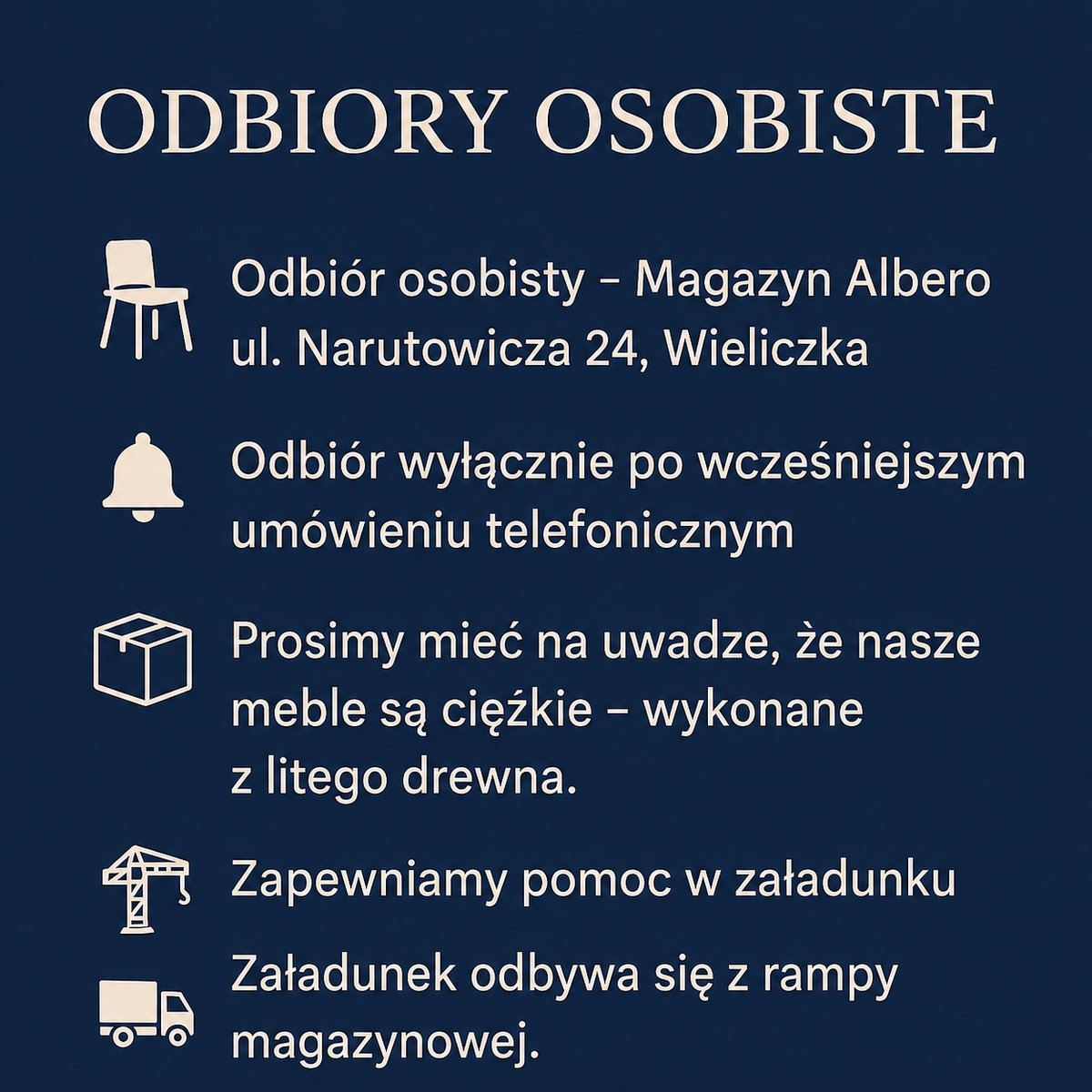 odbiór osobisty informacje