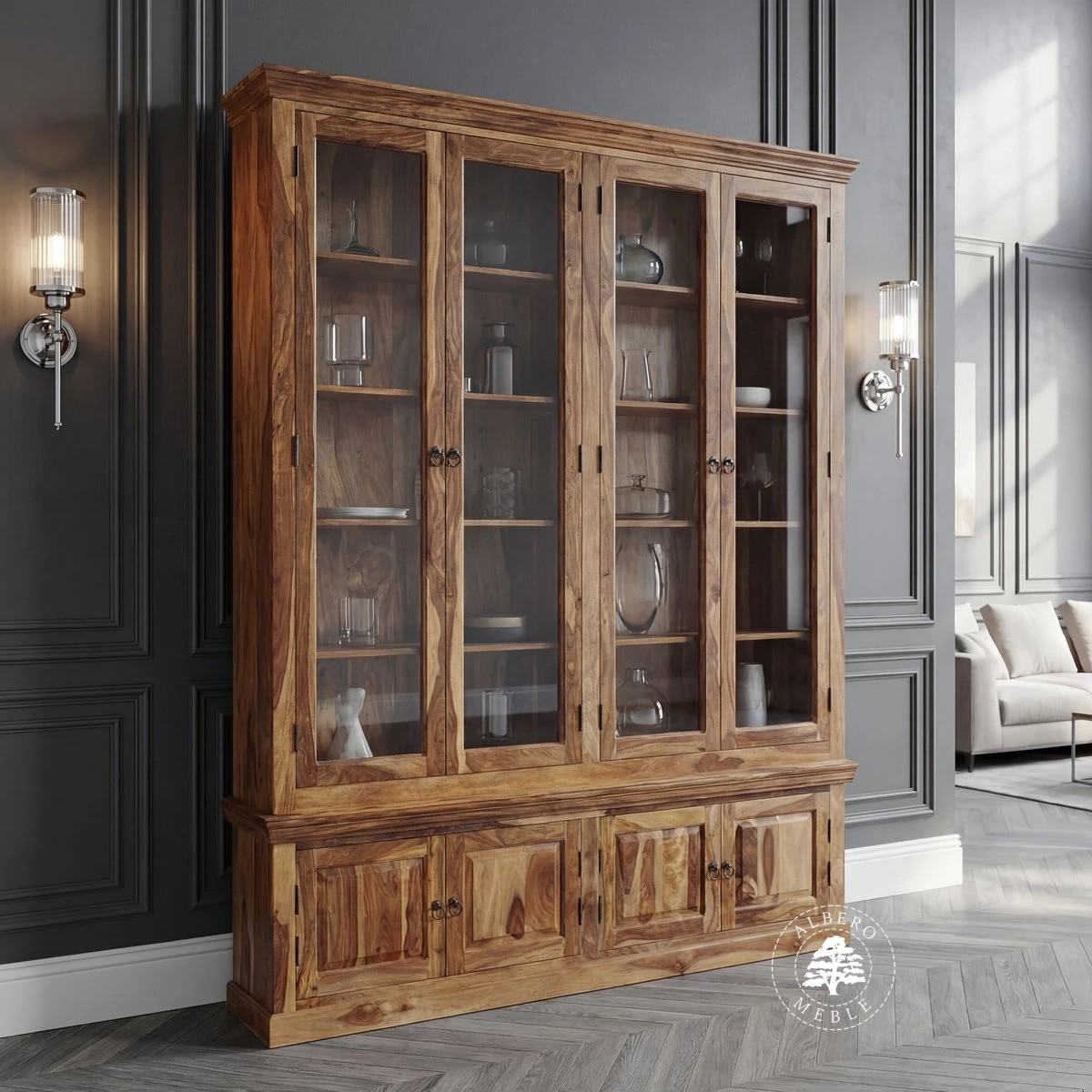 Klasyczna biblioteka drewniana