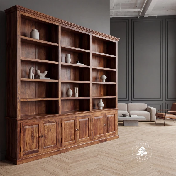 Klasyczna Biblioteka Drewniana na Wymiar