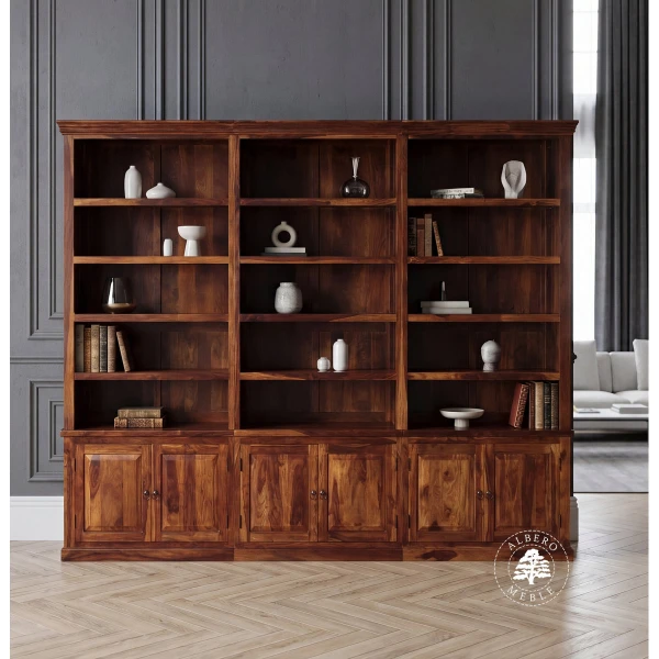 Klasyczna Biblioteka Drewniana na Wymiar