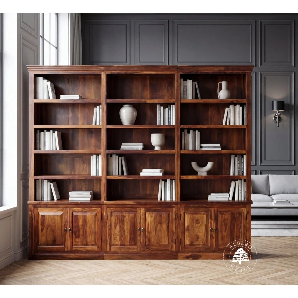 Klasyczna Biblioteka Drewniana na Wymiar